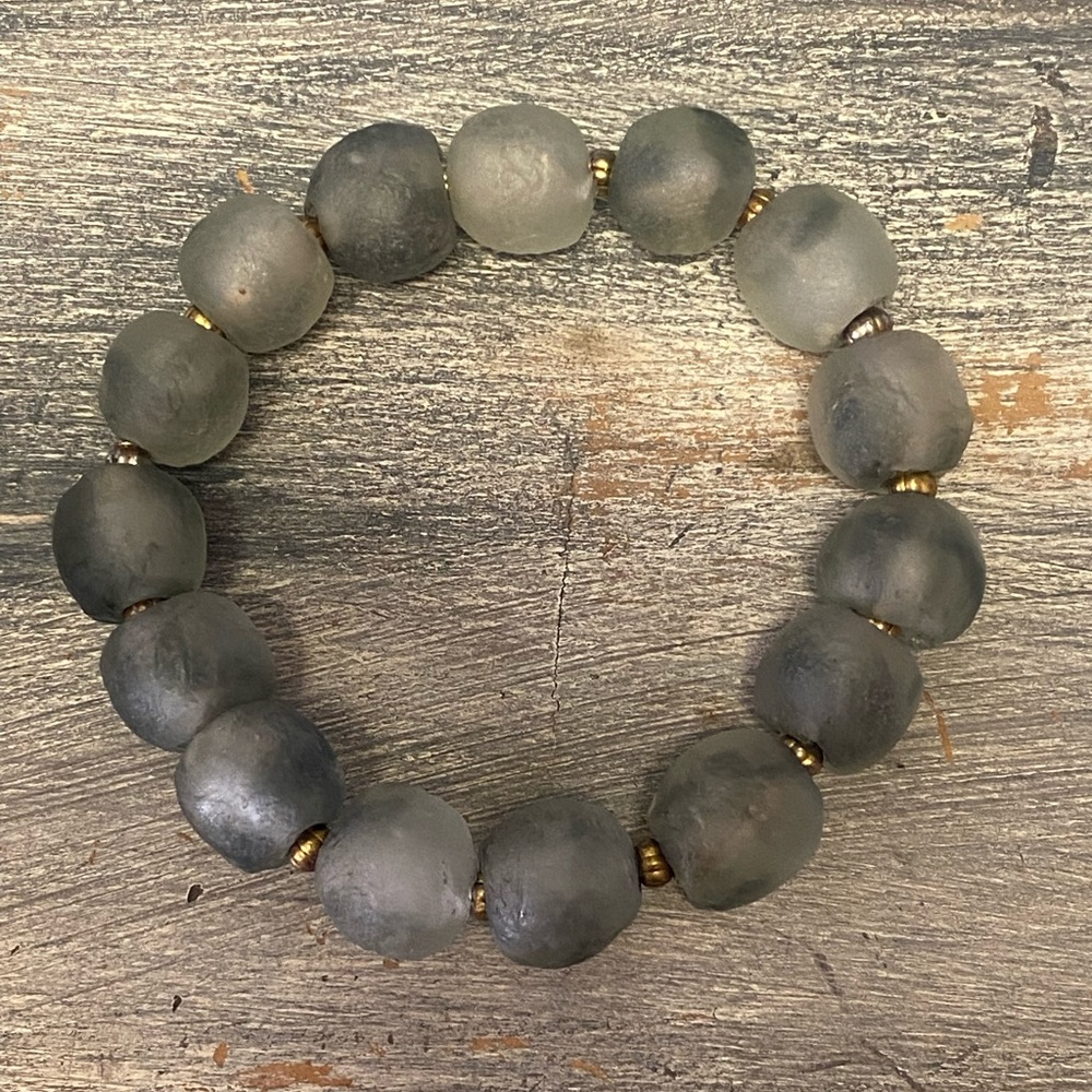 Peruvian Connection Recycled Glass & Brass Bracelet